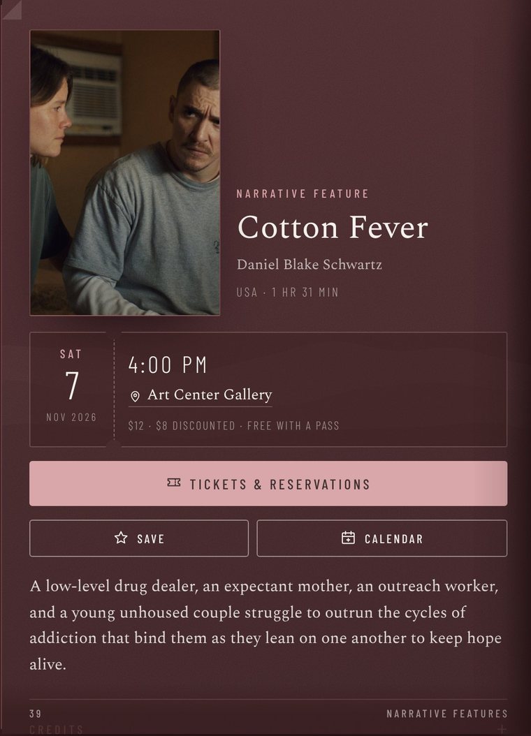 Guide page 39: Cotton Fever film page